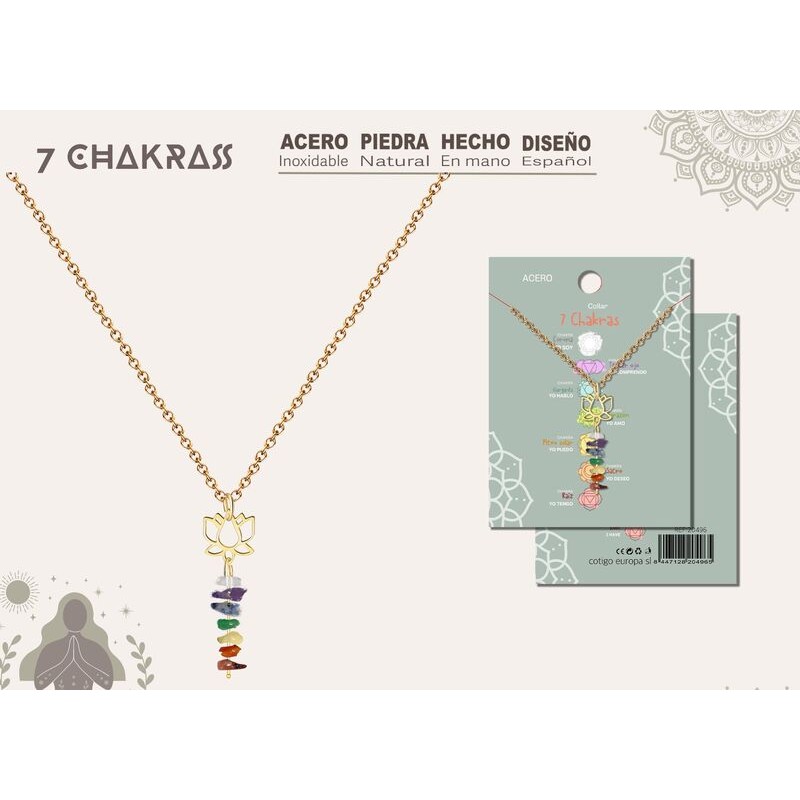 Colgante 7 Chakras Con Piedra Natural Y Acero - Coleccion 7 chakras (P2) ·